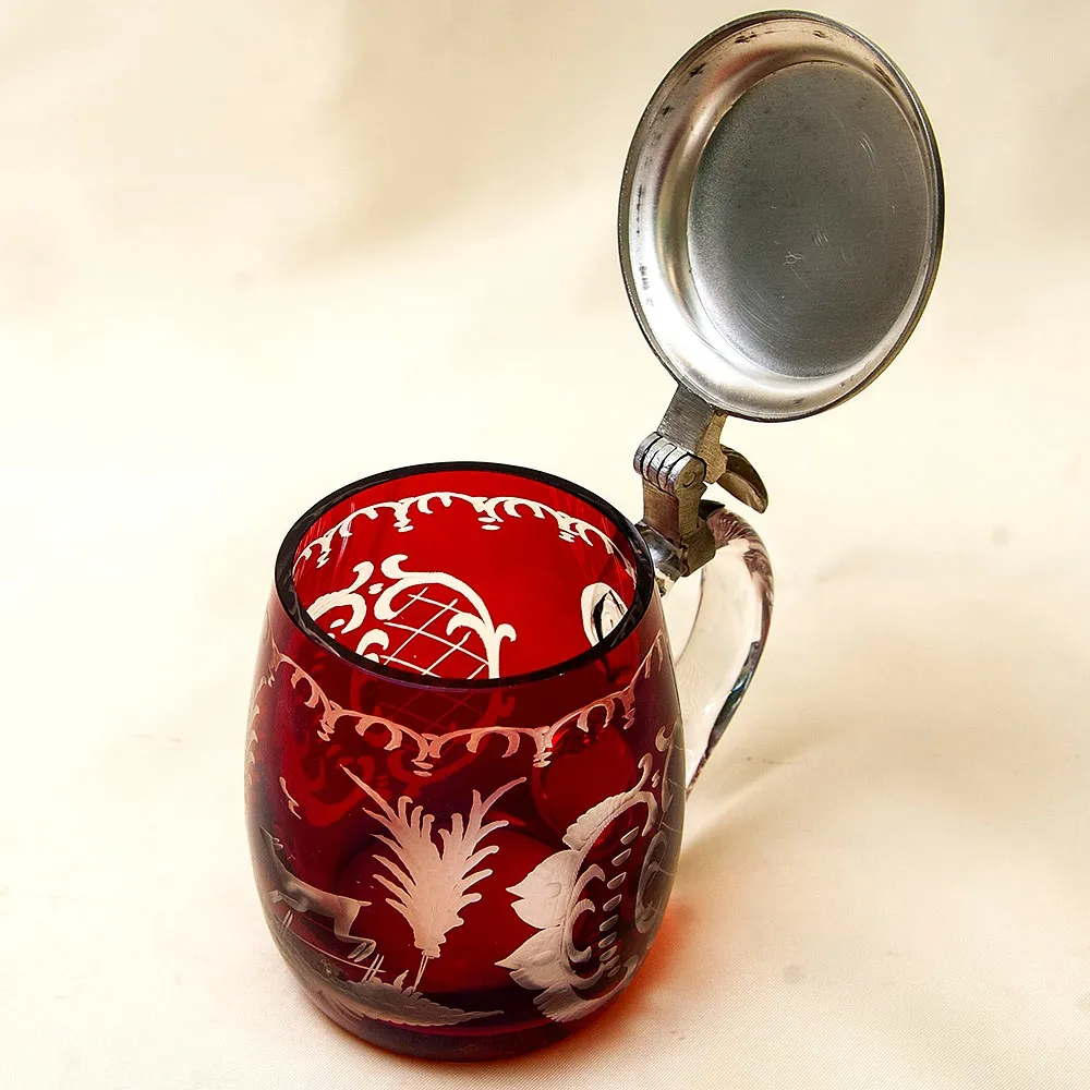 Пивная Кружка «Охота - Косуля», Цветной Хрусталь SCHONBORNER, Германия, 60 гг.