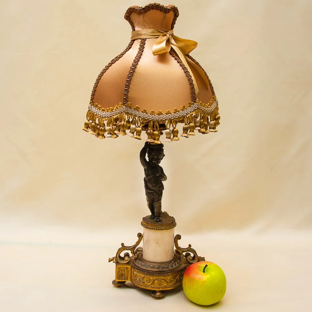 Винтажная Настольная Электрическая Лампа - Светильник «Путти - Ангелочек» Франция.