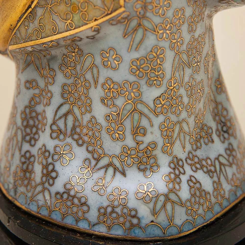 «Девушка в Кимоно» - Статуэтка в технике «Клуазоне» Китай 50 -е годы ХХ века Н - 37 см.