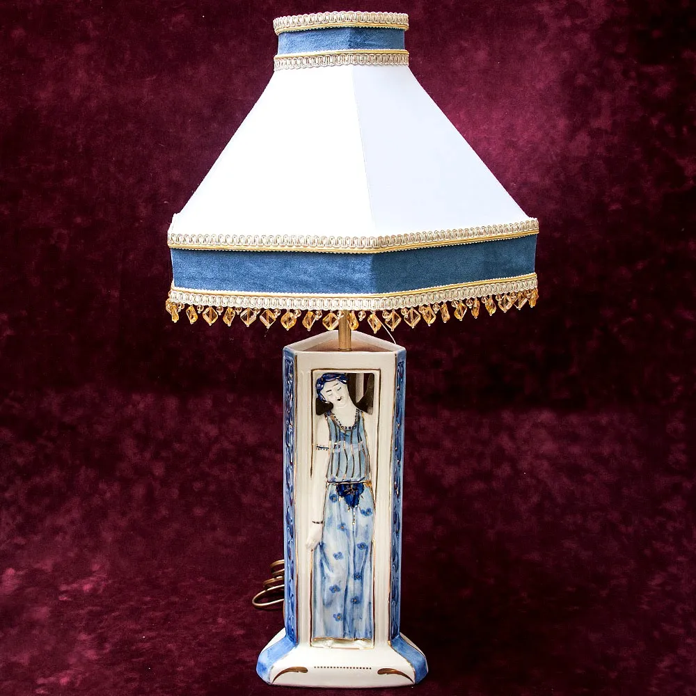 Настольная Электрическая Лампа - Светильник «Три Грации» АРТ-Деко Бельгия - 60гг.