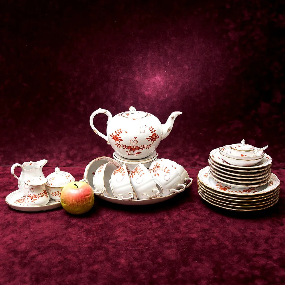 Чайный Сервиз «Индийский цветок» на 6-ть персон Фарфор MEISSEN / МЕЙСЕН Германия.