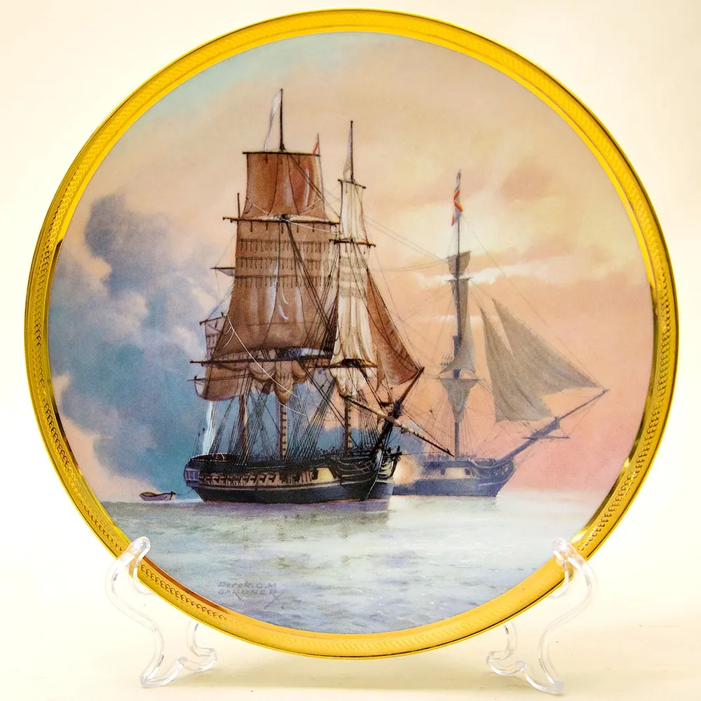 Коллекционная Тарелка «Парусные Корабли - LA BELLE POULE» Фарфор США, The FRANKLIN MINT -1987 год.