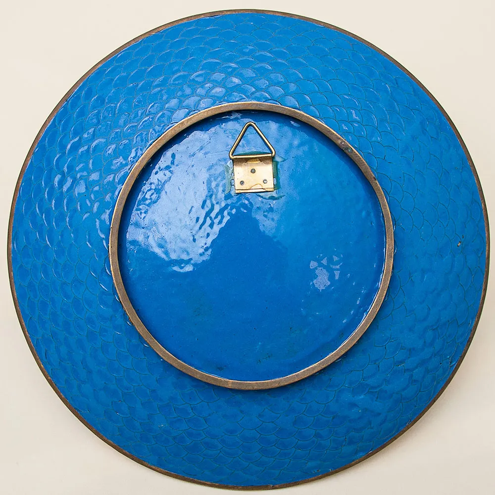 Антикварная Тарелка  «ПТИЦА»  D - 30 см., клуазоне, Япония, Мэйдзи.