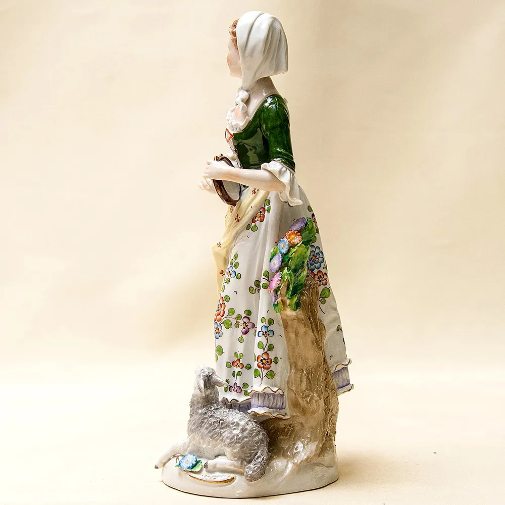 Коллекционная Фарфоровая Статуэтка «Весёлая Пастушка» Н-24см. SITZENDORF, Германия - 50гг..