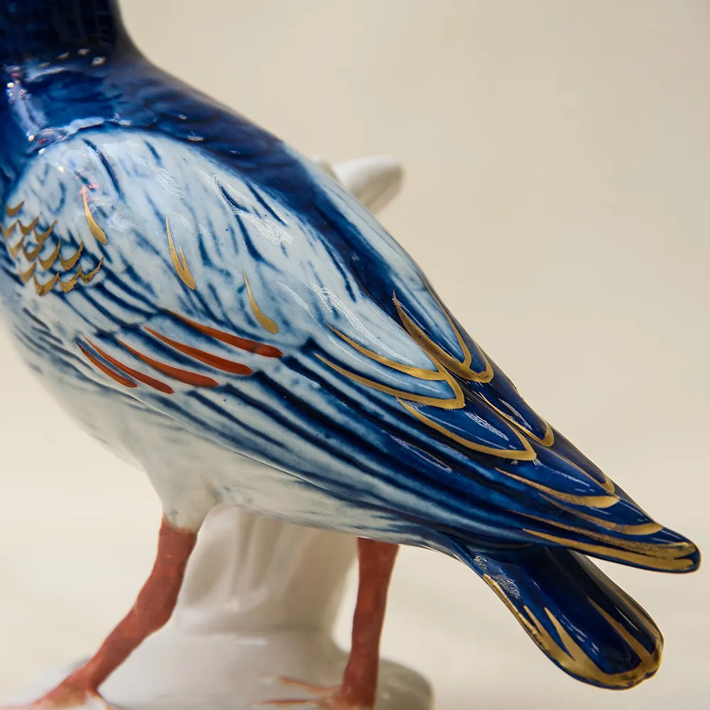 Птица - Фарфоровая статуэтка «Голубой Чибис», Карл Энс / Karl Ens,  Германия, 50-е годы ХХ века.