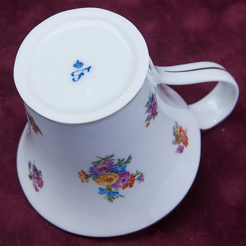 Коллекционная Чайная фарфоровая тройка - «ЛЕТО» Furstenberg, Германия 50 -егоды ХХ века.