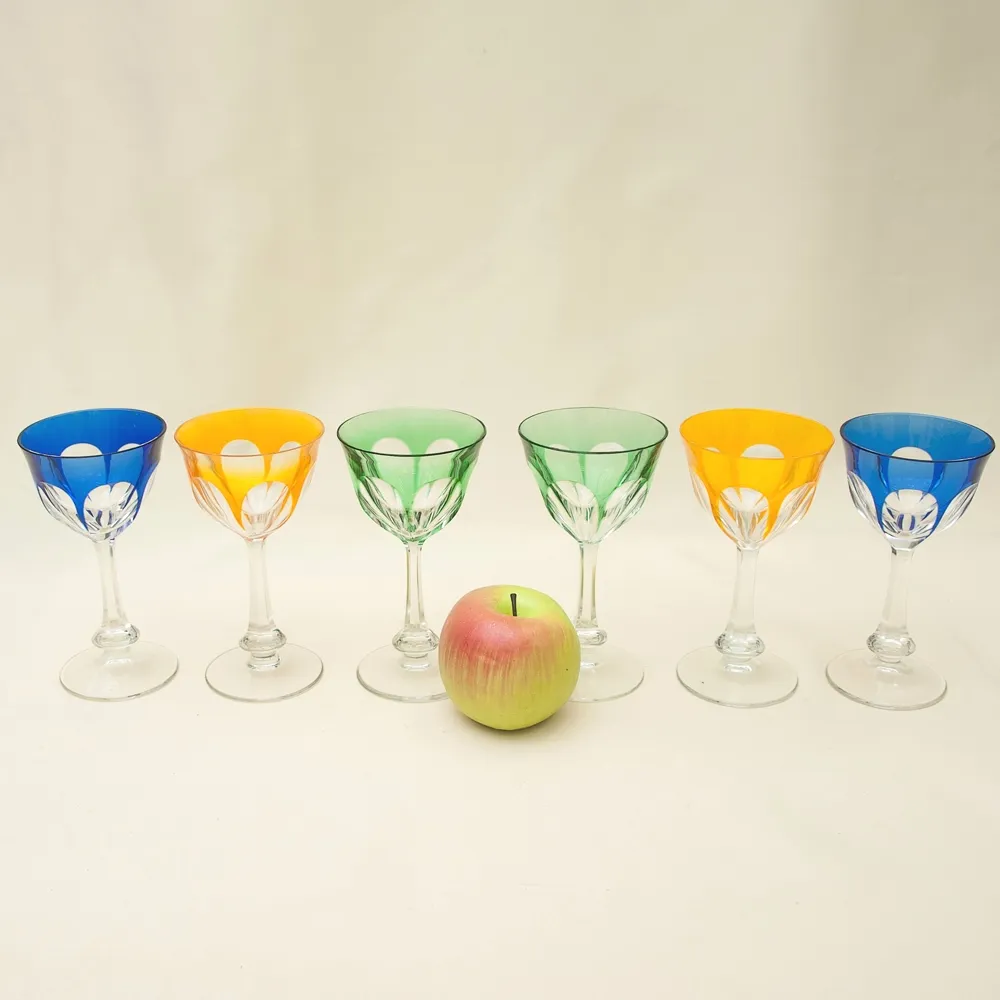 Редкость! Набор 6-ть Хрустальных Бокалов, серия «Леди Гамильтон», MOSER Чехия - начало ХХ века.