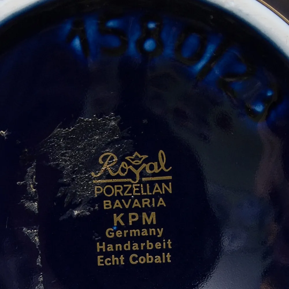 Винтажная Классическая Фарфоровая Ваза Кобальт "КРМ" Берлин Германия - 70-е гг.