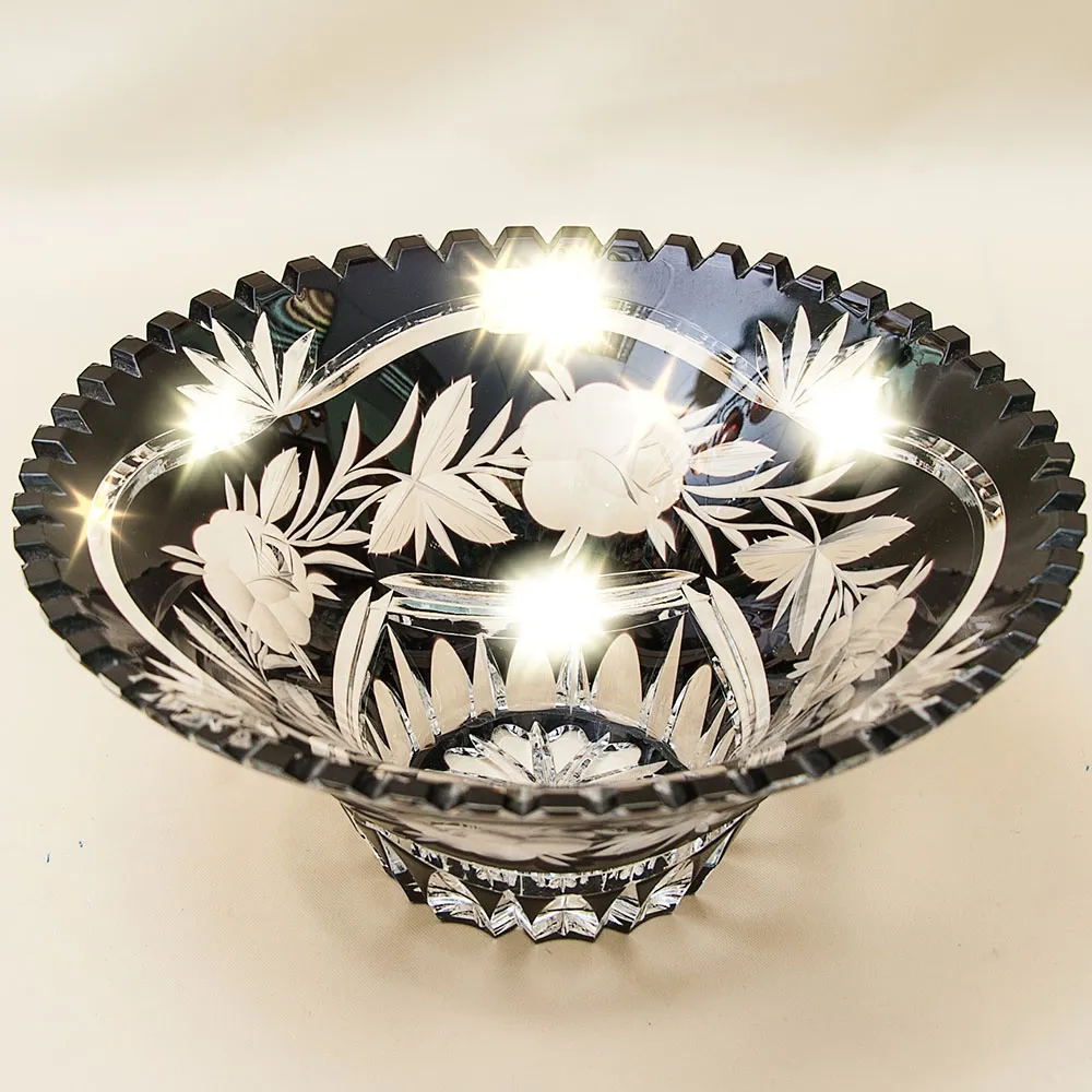 Винтажная Конфетница - Блюдо - Фруктовница, Цветной Хрусталь, SCHONBORNER, Германия 60-е гг.