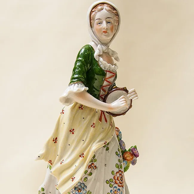 Коллекционная Фарфоровая Статуэтка «Весёлая Пастушка» Н-24см. SITZENDORF, Германия - 50гг..