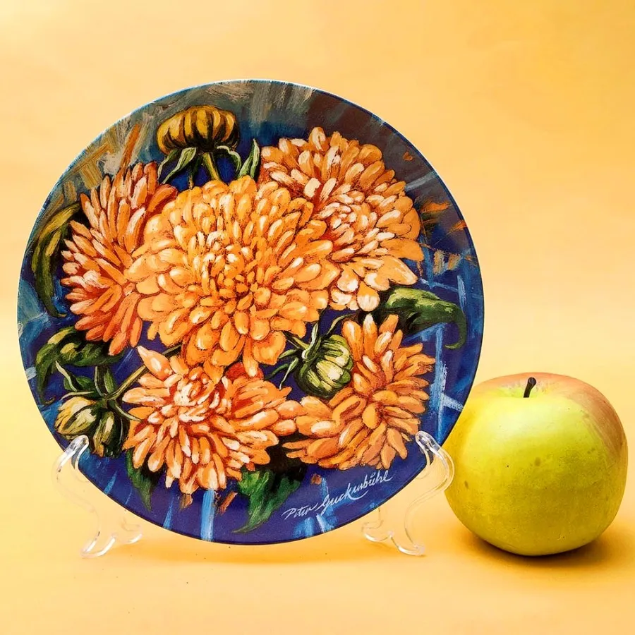 Коллекционная Тарелка «Георгины» Фарфор, Hutschenreuther, Германия -1997 год.