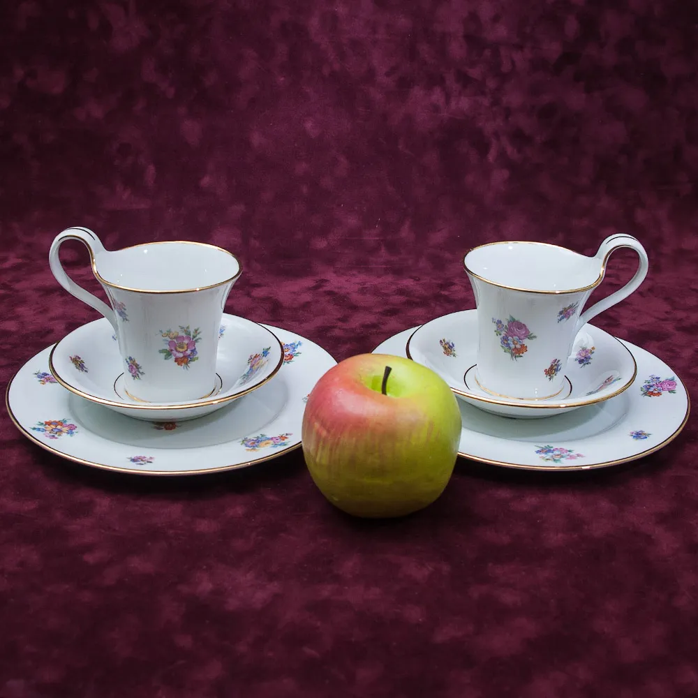 Чайный фарфоровый набор «Тет-а-Тет» - «ЛЕТО» Furstenberg, Германия 50 -егоды ХХ века.