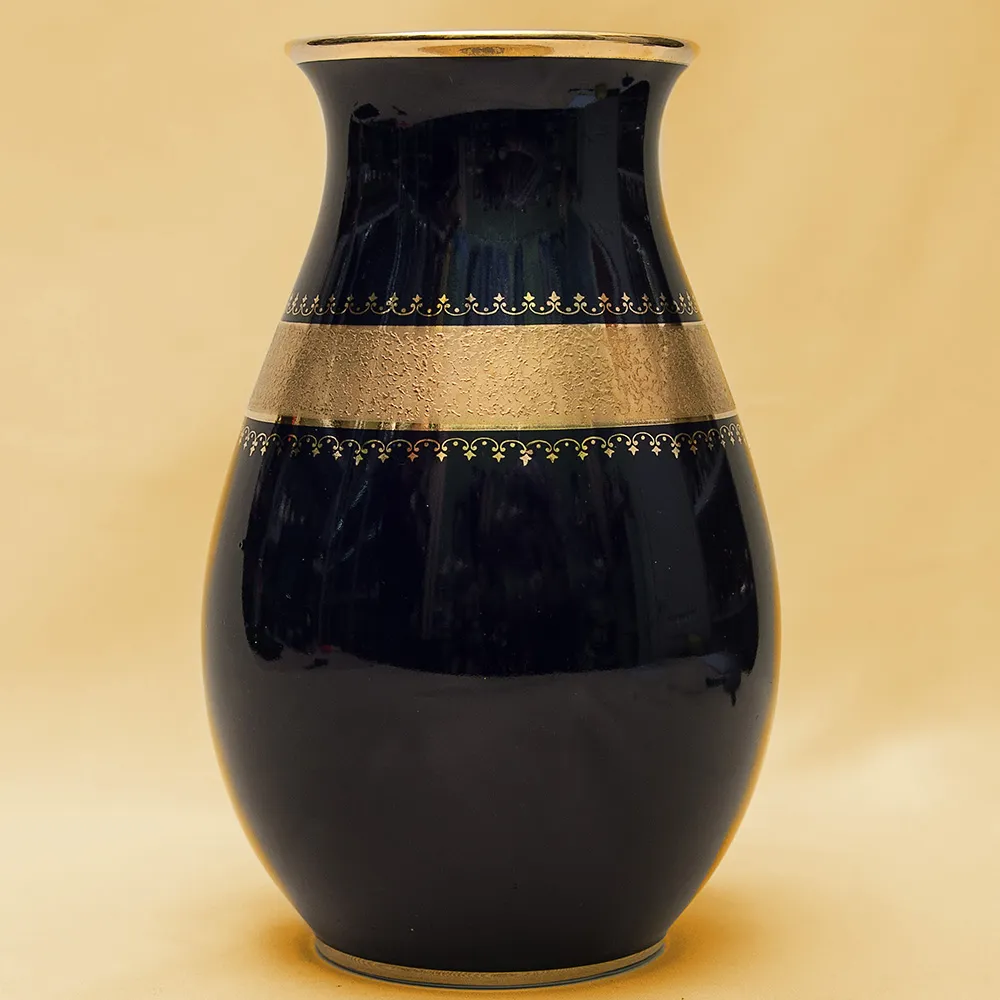 Винтажная Классическая Фарфоровая Ваза Кобальт "КРМ" Берлин Германия - 70-е гг.