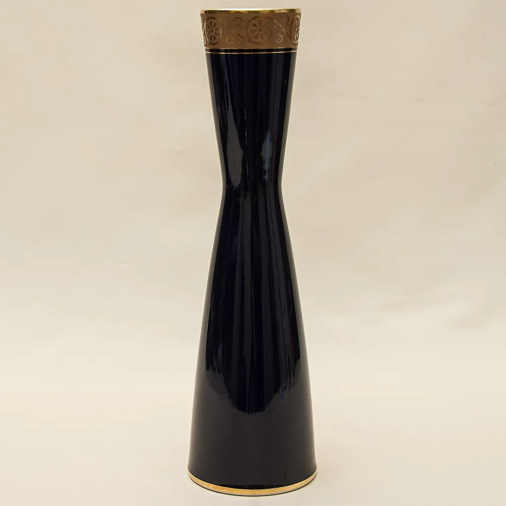 Винтажная Фарфоровая Ваза, Кобальт - Золото, Waldershof Германия, 70 -е годы ХХ века.