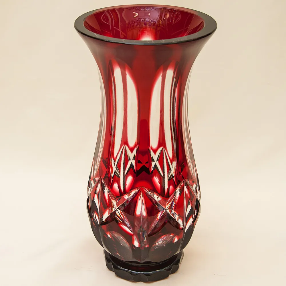 Классическая Ваза Рубинового Хрусталя WMF Crystal Cabinet Германия Н-28 см., конец 60-х гг.
