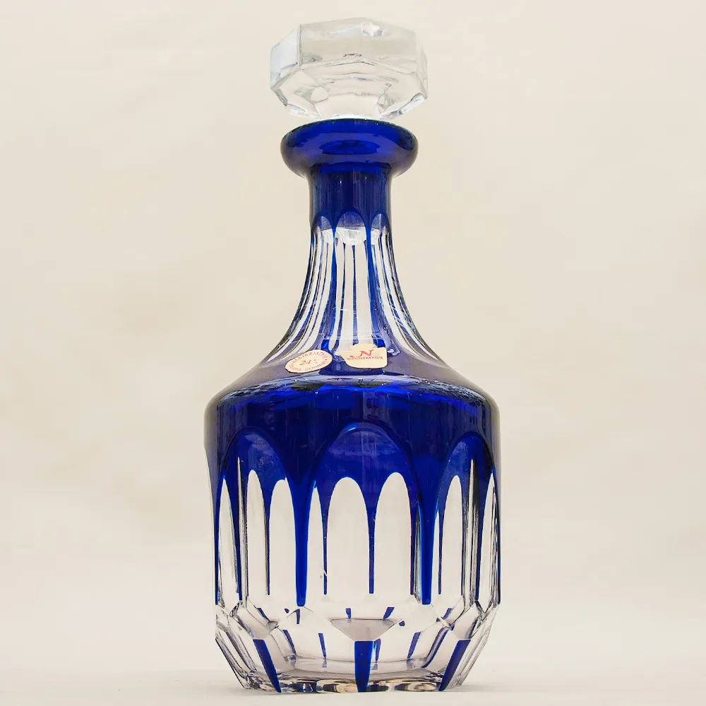 Набор для Виски Графин и 4-е Стакана серия «ANTIKA» Цветной Хрусталь, NACHTMANN Германия, 70 -е годы.