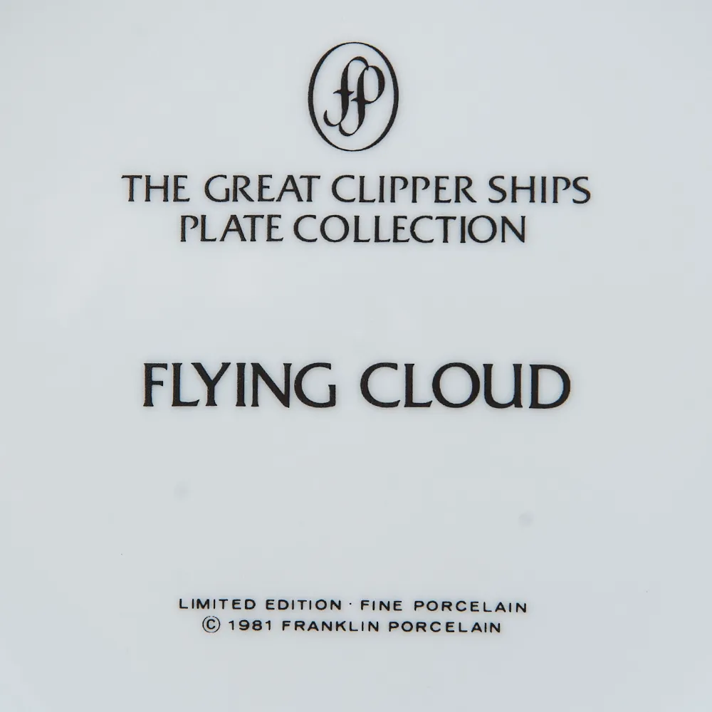 Коллекционная Тарелка «Парусные Корабли - FLYING CLOUD» Фарфор США, The FRANKLIN MINT -1981 год.