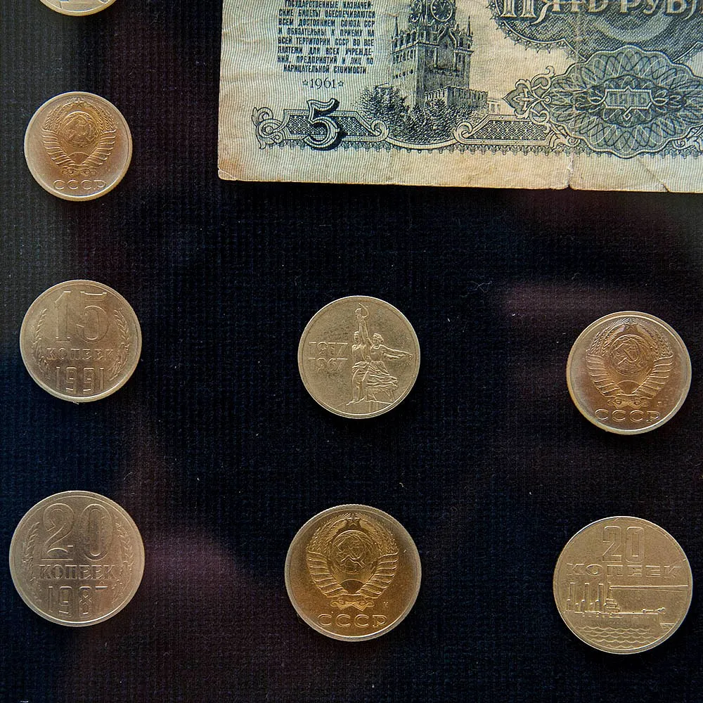 Настенное Коллекционное Панно - Картина «Советские монеты и Банкноты», СССР.