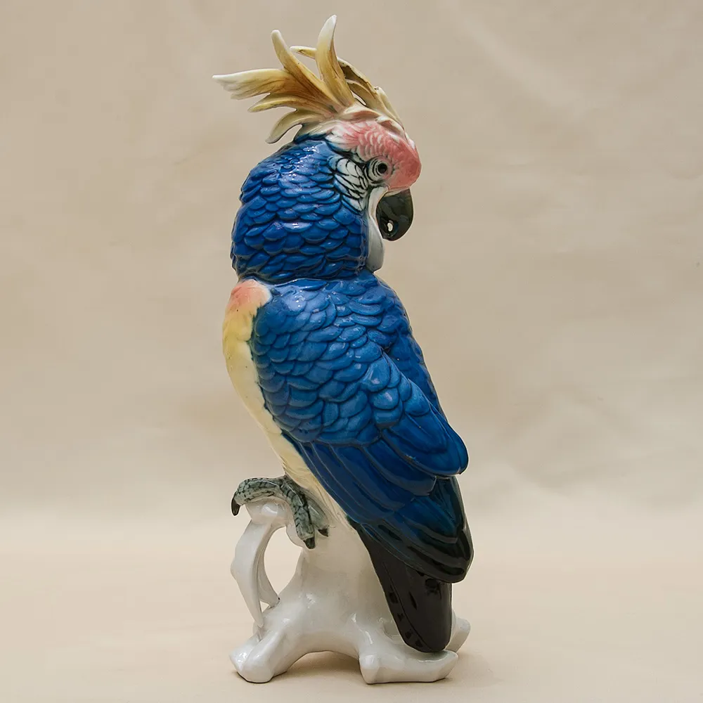 Фарфоровая статуэтка Птица - «Попугай - Какаду» Н -28 см., Карл Энс / Karl Ens,  Германия, 50-е гг.