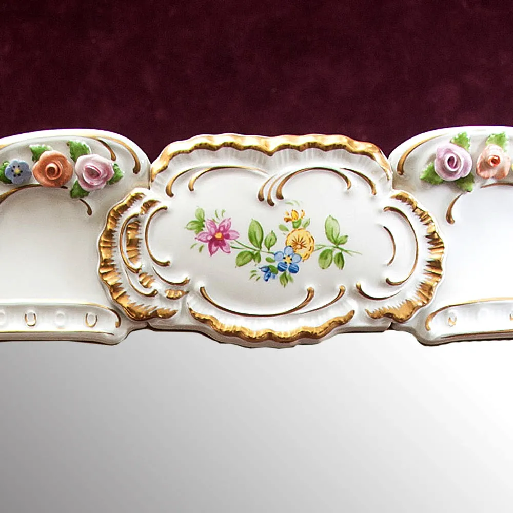 Настенное Фарфоровое Зеркало 37,5 см. х 36 см. LINDNER Kups Bavaria, Германия 60гг.