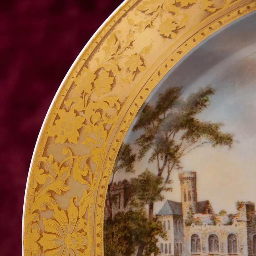 Большое Коллекционное Блюдо - Тарелка «Пейзаж на реке» Фарфор KAISER Германия.