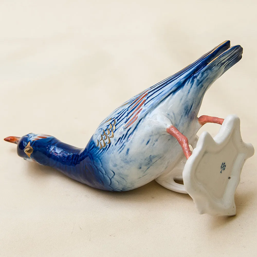 Птица - Фарфоровая статуэтка «Голубой Чибис», Карл Энс / Karl Ens,  Германия, 50-е годы ХХ века.
