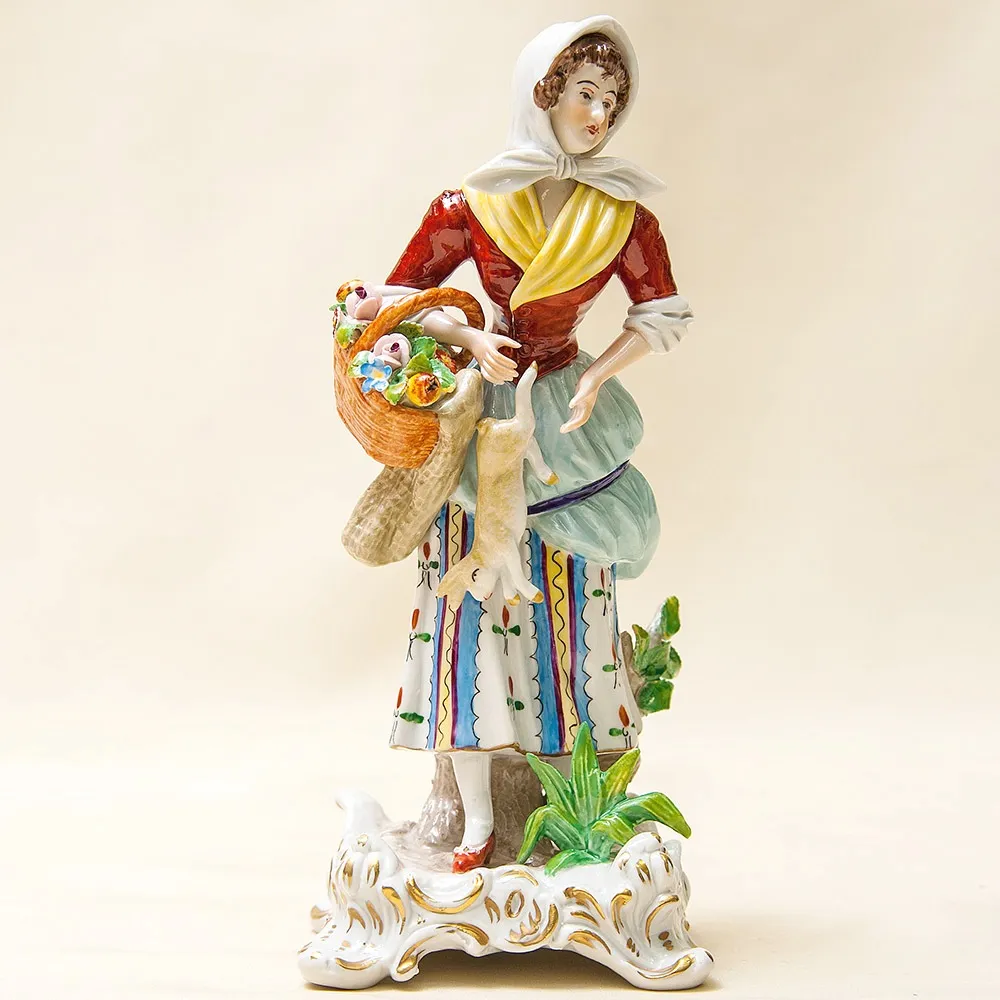 Парные Фарфоровые статуэтки «Сельская Ярмарка» Н-22см. SITZENDORF, Германия - 50гг..