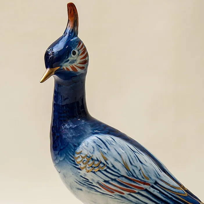 Птица - Фарфоровая статуэтка «Голубой Чибис», Карл Энс / Karl Ens,  Германия, 50-е годы ХХ века.
