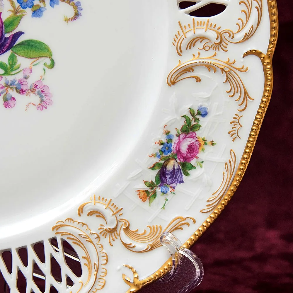 Коллекционная Тарелка - Блюдо «Садовый букет» Прорезной Фарфор, ROSENTHAL Германия.
