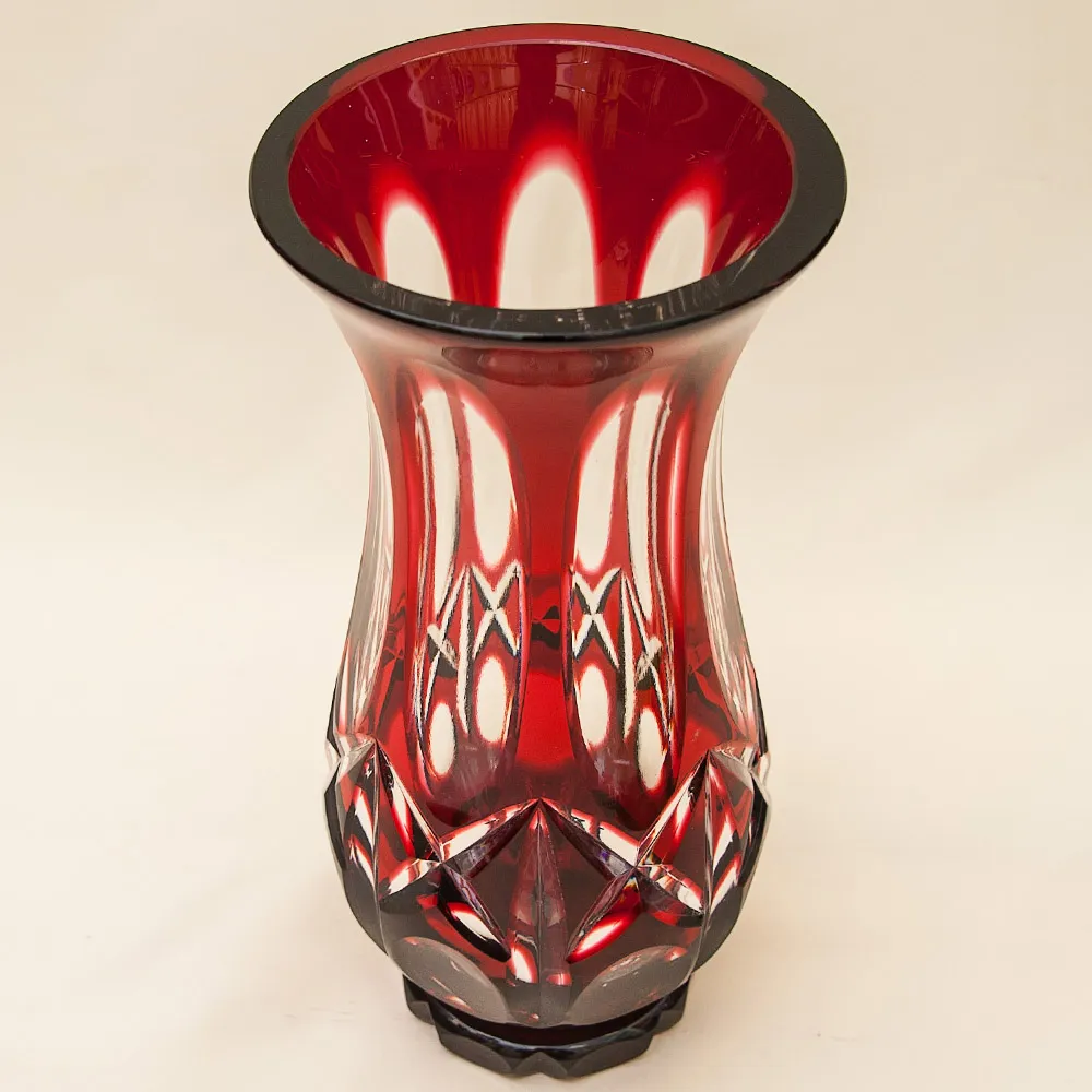Классическая Ваза Рубинового Хрусталя WMF Crystal Cabinet Германия Н-28 см., конец 60-х гг.