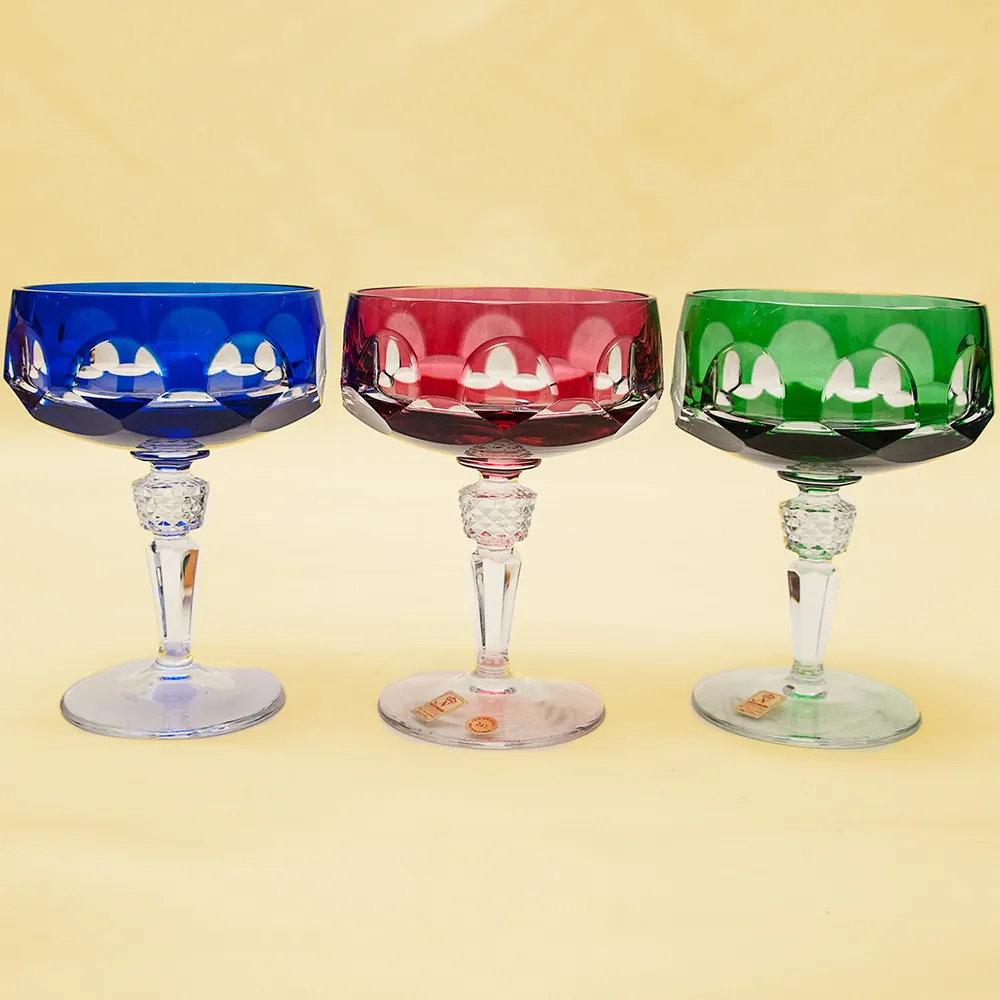 Набор «Креманок» из Цветного Хрусталя «ANTIKA», сигнирование - NACHTMANN Германия, 70 -е годы.