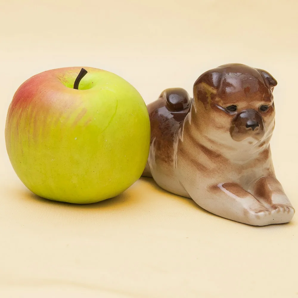 Фарфоровая статуэтка Собака «Чау-Чау», ЛФЗ СССР - 1964 год.