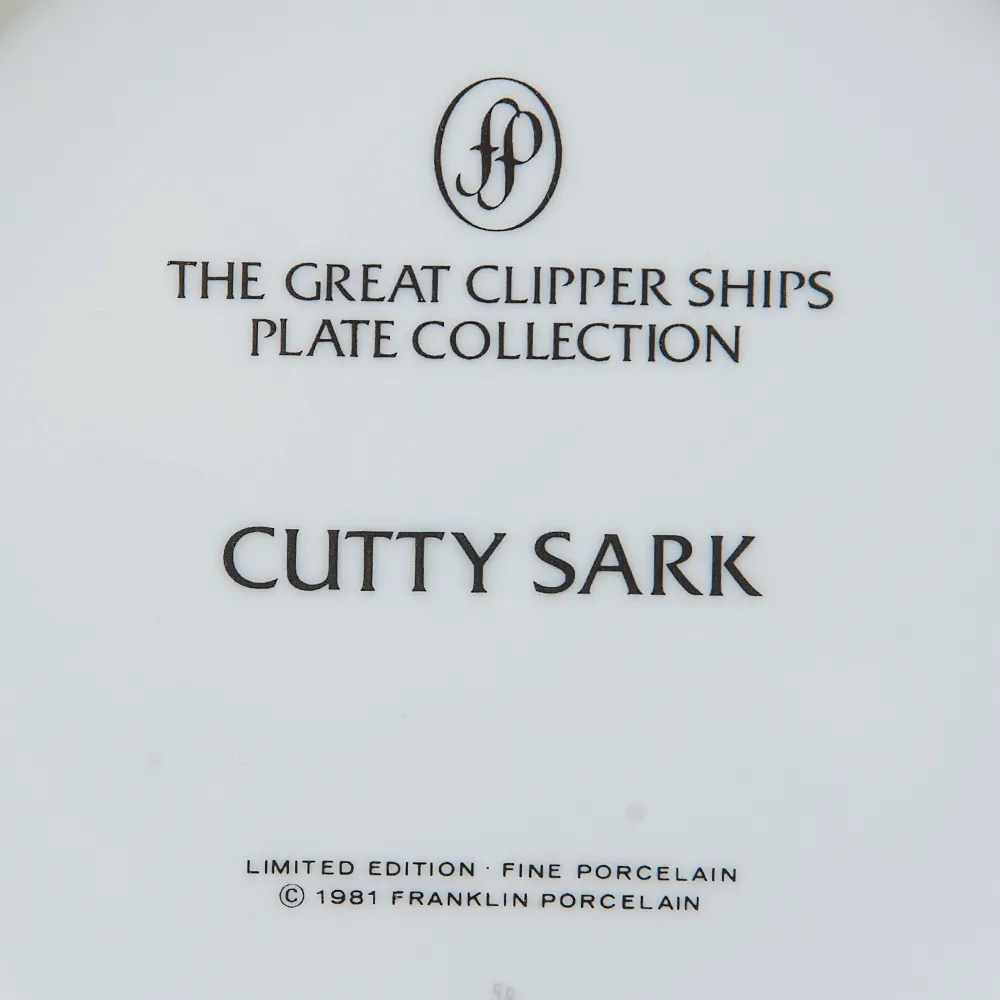 Коллекционная Тарелка «Парусные Корабли - СUTTI CARK» Фарфор США, The FRANKLIN MINT -1981 год.