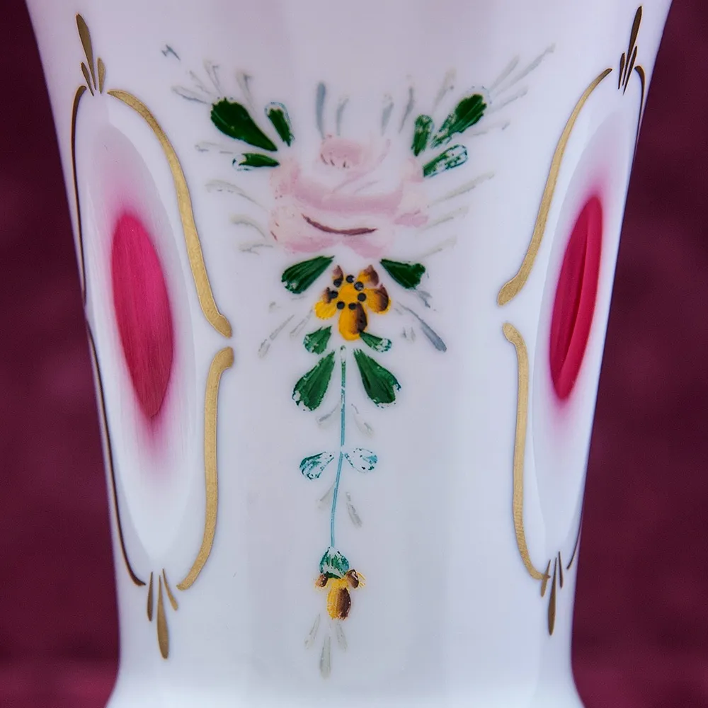 Винтажная Стеклянная Ваза «Цветочная Нежность» LAUSITZER GLASWERKE Германия - 50-70е гг.