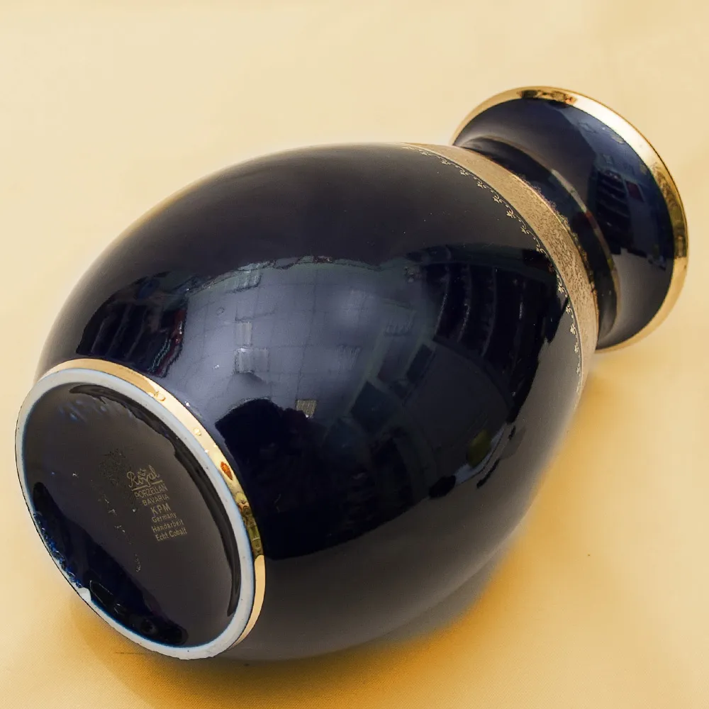 Винтажная Классическая Фарфоровая Ваза Кобальт "КРМ" Берлин Германия - 70-е гг.