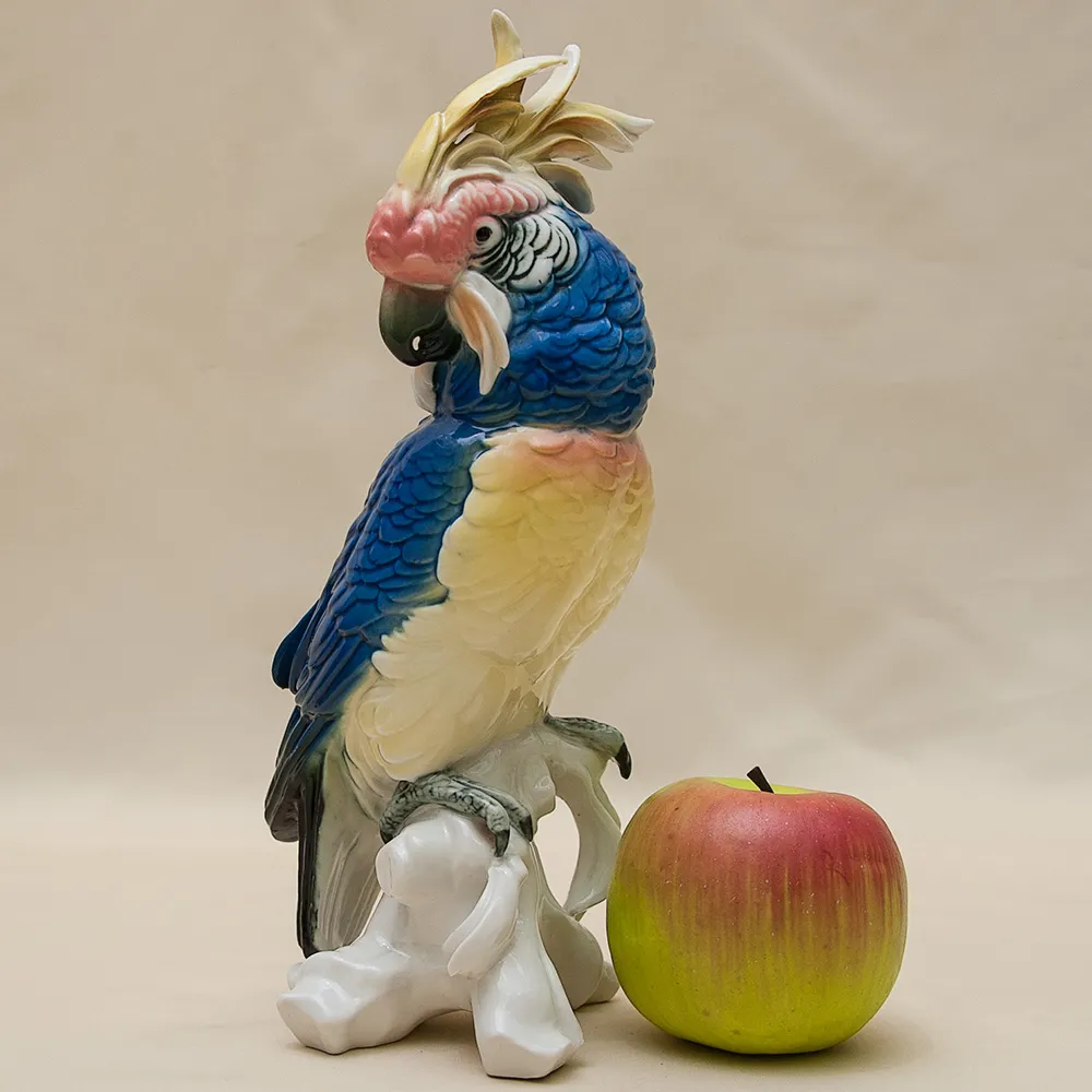 Фарфоровая статуэтка Птица - «Попугай - Какаду» Н -28 см., Карл Энс / Karl Ens,  Германия, 50-е гг.