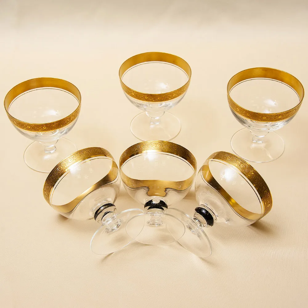 Набор 6-ть Хрустальных Фужеров серия «Harrison», Theresienthal Германия, 60 -е годы ХХ века.