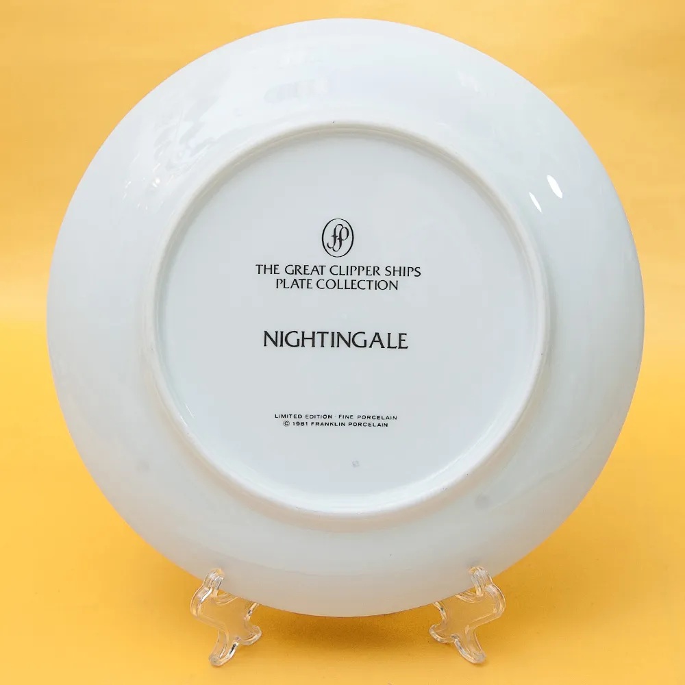Коллекционная Тарелка «Парусные Корабли - NIGHTINGALE» Фарфор США, The FRANKLIN MINT -1981 год.