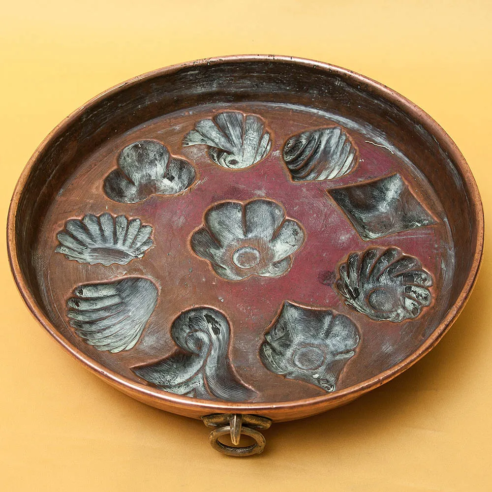 Большая Медная Форма для выпечки без ручки, D-32 см. Франция, начало ХХ века!