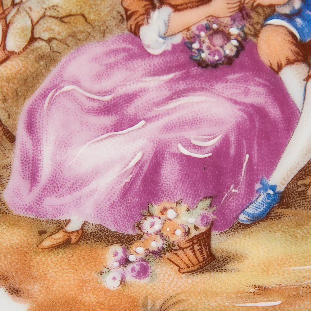 Коллекционная Тарелка «Свидание в лесу» Фарфор, Лимож (Limoges) Франция, середина ХХ века.