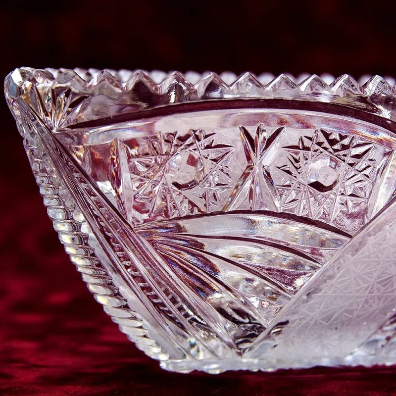 Конфетница - Ваза «Лодочка» Хрусталь, LAUSITZER GLASWERKE, Германия 60-е гг.