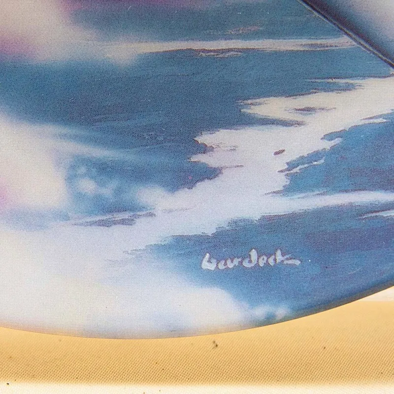 Коллекционная Тарелка «Самолёт - Хейнкель Не-70 над Речной дельтой» Фарфор, Германия -1994 год.