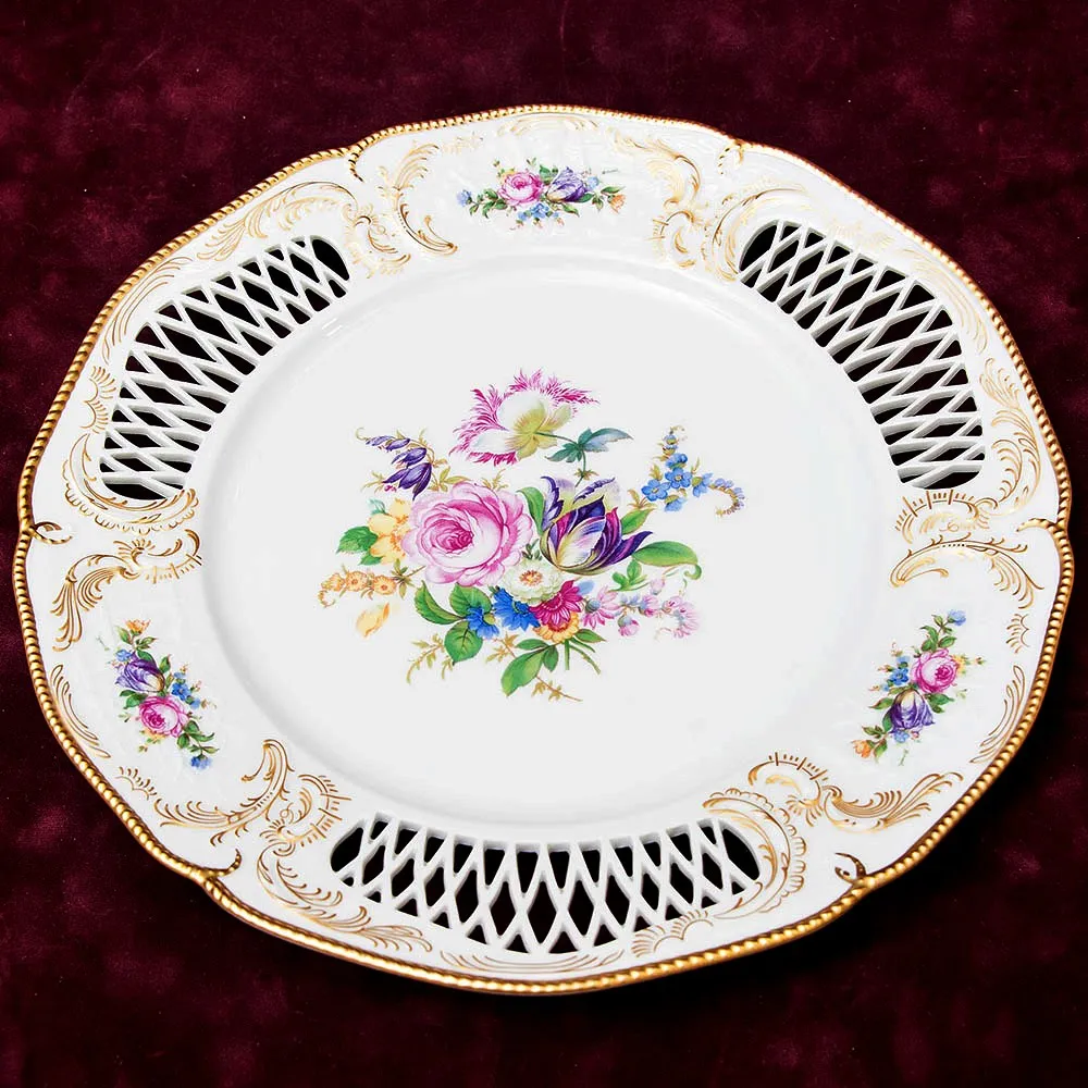 Коллекционная Тарелка - Блюдо «Садовый букет» Прорезной Фарфор, ROSENTHAL Германия.