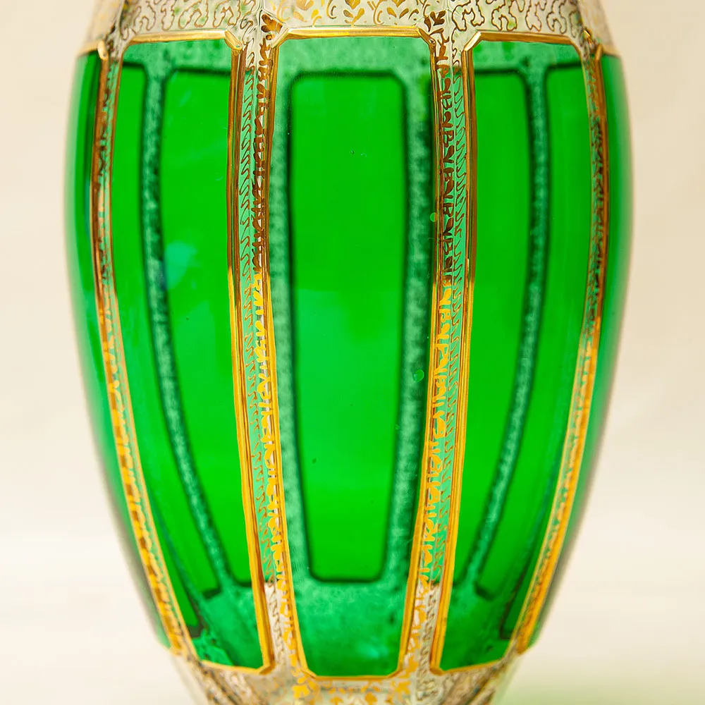 Коллекционная Ваза для Цветов «Зелёный Изумруд», Хрусталь ERNST WITTIG, Германия середина ХХ века.