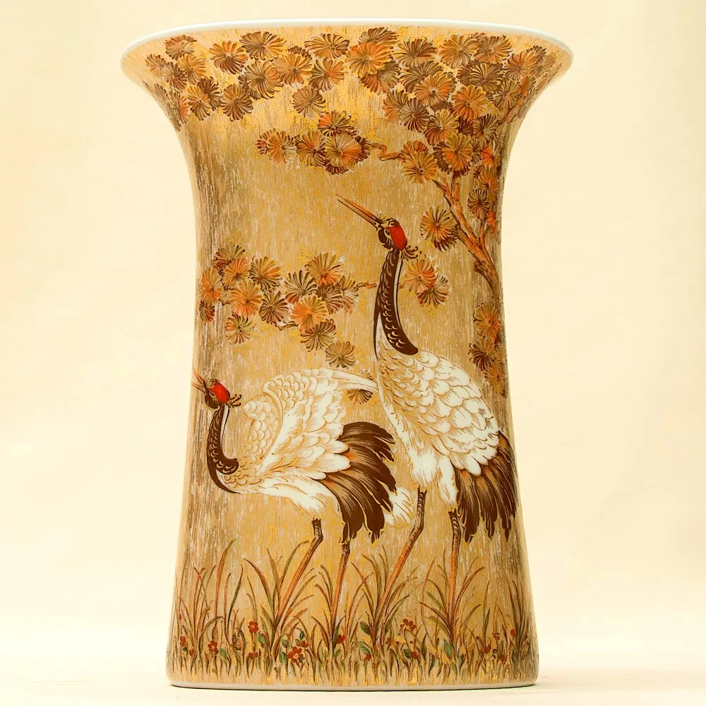 Коллекционная Авторская  Ваза из серии «Журавли» KAISER Германия Н -20 см.