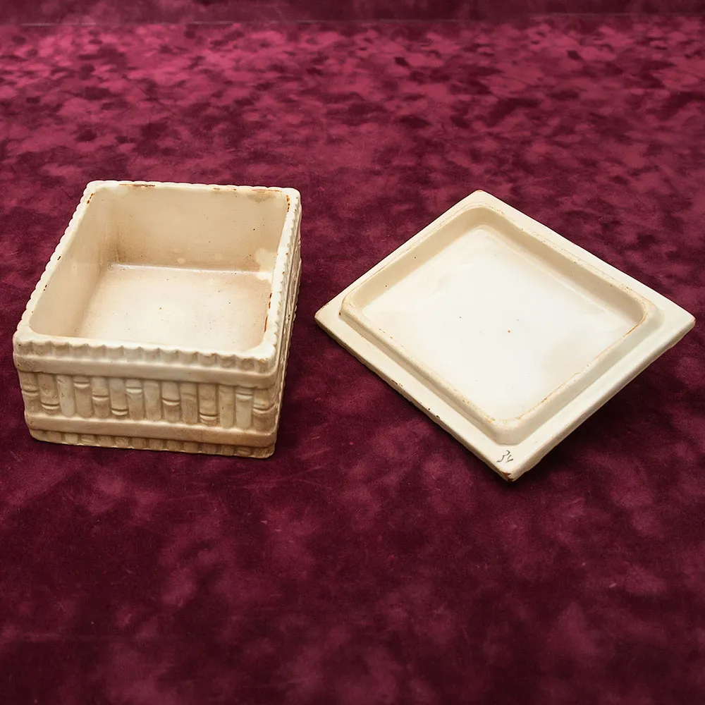 Антикварная Фаянсовая Шкатулка - Маслёнка - Паштетница «РЫБА - ПЕСКАРЬ», Россия - Кузнецов до 1917г.