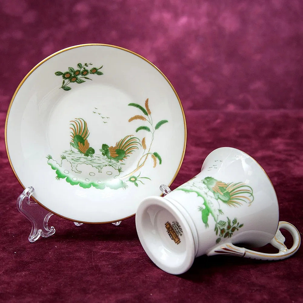 Коллекционная Кофейная Пара «Петухи» Фарфор RICHARD GINORI, Италия 70-е годы ХХ века.