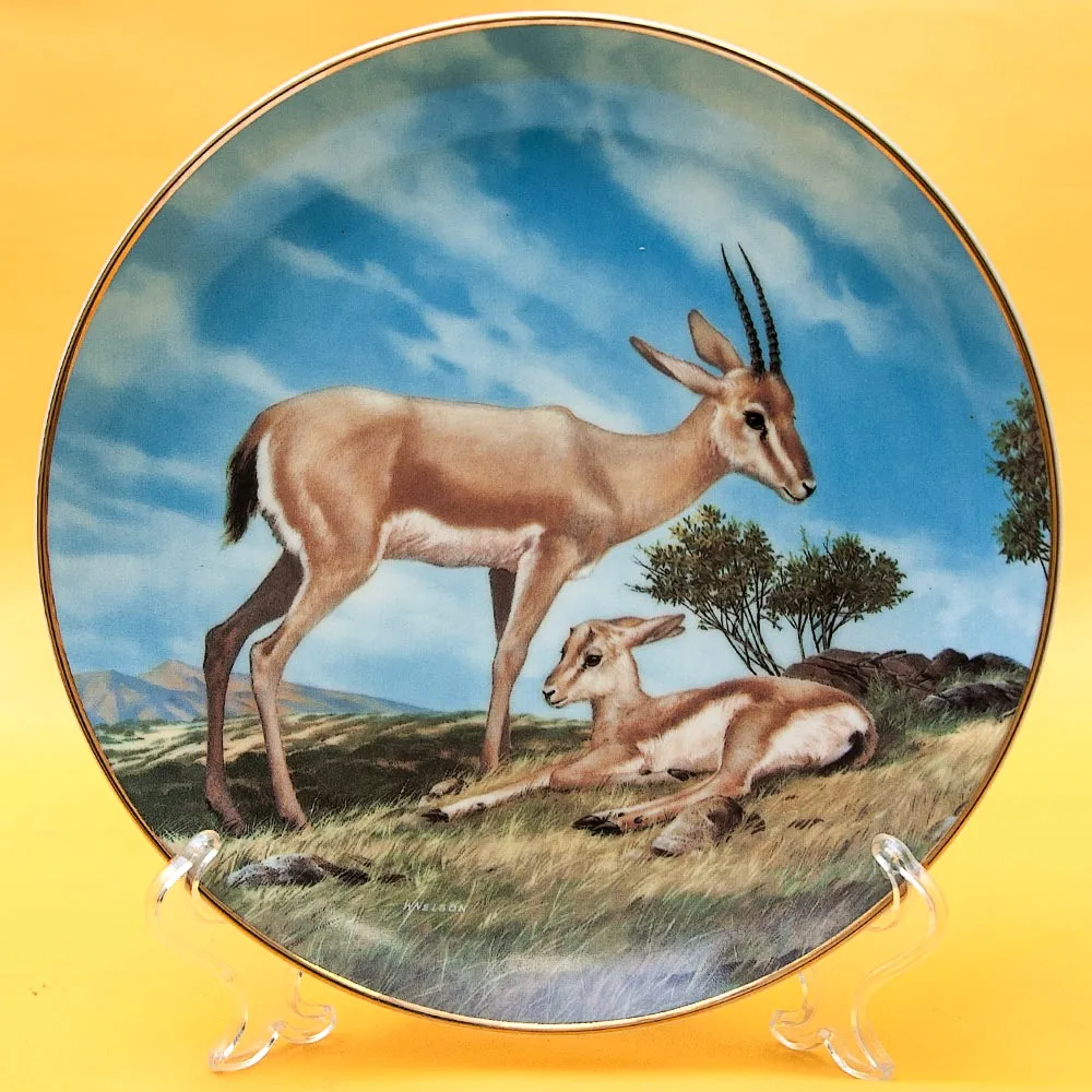 Коллекционная Тарелка Охота - «Песчаная Газель», Фарфор W.J.GEORGE США -1990 год.