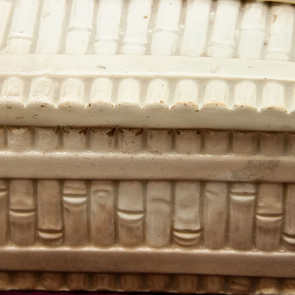 Антикварная Фаянсовая Шкатулка - Маслёнка - Паштетница «РЫБА - ПЕСКАРЬ», Россия - Кузнецов до 1917г.