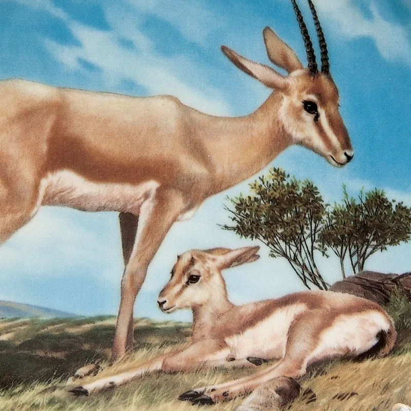 Коллекционная Тарелка Охота - «Песчаная Газель», Фарфор W.J.GEORGE США -1990 год.